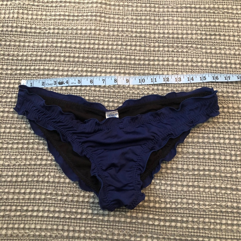 Venus dark blue near Navy like new ruffle bikini bottom is size 14.